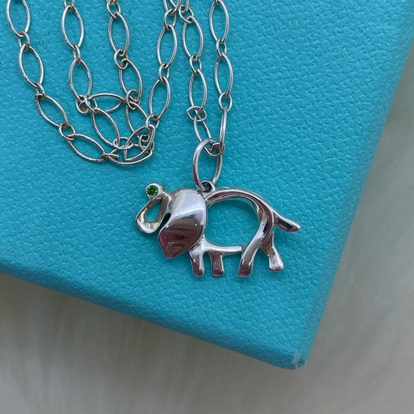 Tsavorite Elephant Necklace 